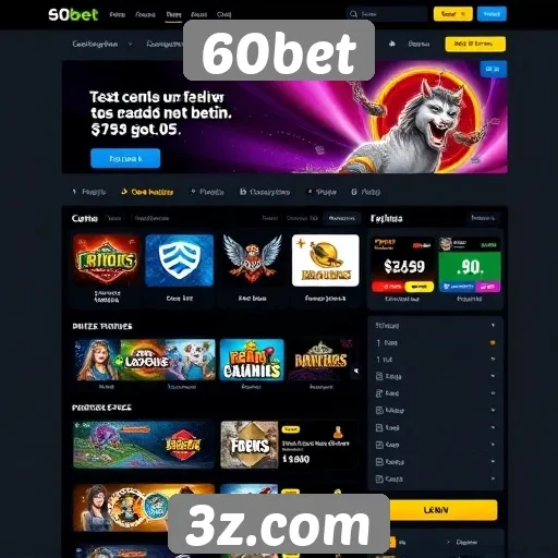 Interface e usabilidade do site 60bet para jogadores